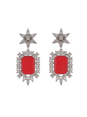 Long faux ruby diamond bridal jewellery set 4