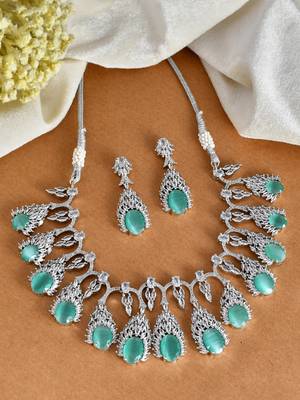 Heavy american diamond jewellery set 1