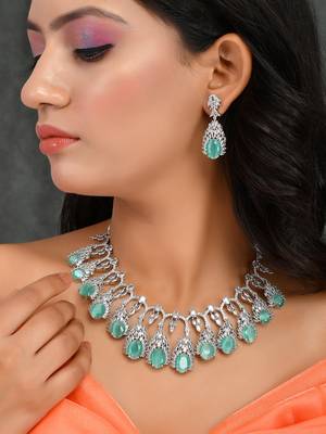 Heavy american diamond jewellery set 2