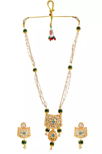 Gold plated kundan jewellery set