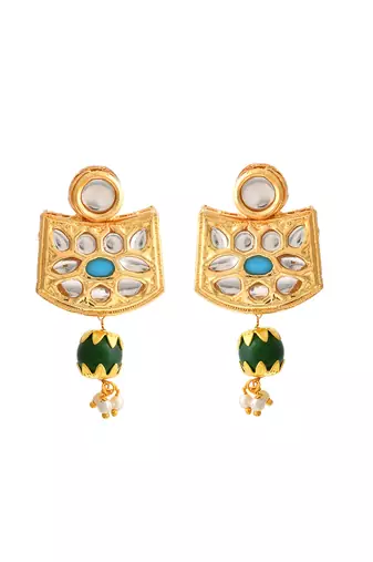 Gold plated kundan jewellery set