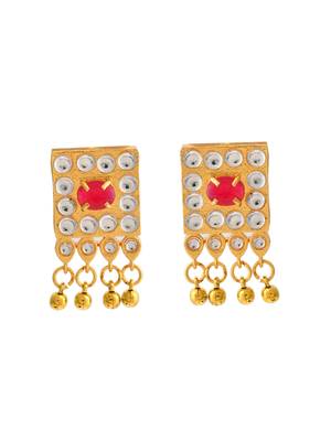 Gold plated kundan choker jewellery set 4