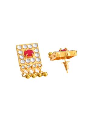 Gold plated kundan choker jewellery set 5