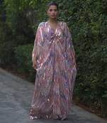 Multi color gold foil chevron print kaftan  