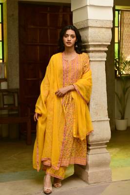 Orange Cotton Suit Set 1