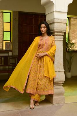 Orange Cotton Suit Set 3