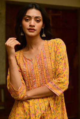 Orange Cotton Suit Set 4