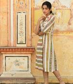 Beige Hand Beock Printed Dress