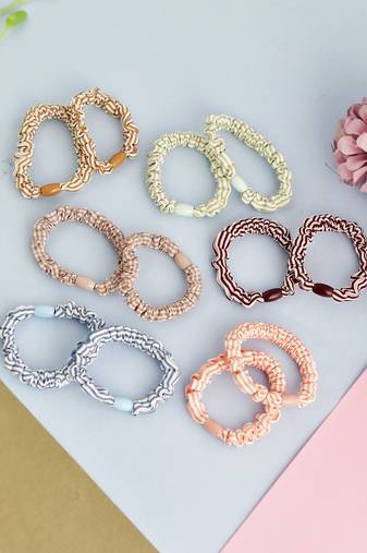 Set of 12 colorful hair rubberband