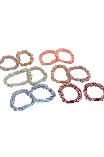 Set of 12 colorful hair rubberband