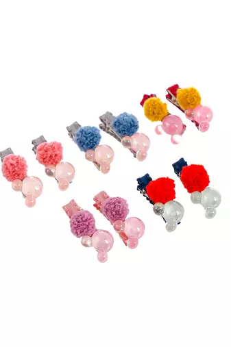 Set of 10 fur alligator hair pin