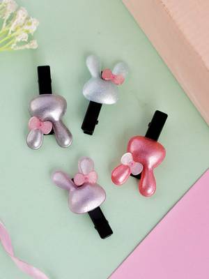 Set of 4 mickey alligator hairpin 1