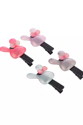 Set of 4 mickey alligator hairpin