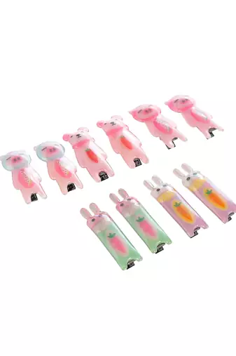 Set of 10 jelly alligator hair pin