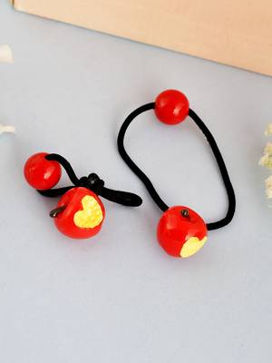 Set of 2 apple ponytail holder 1