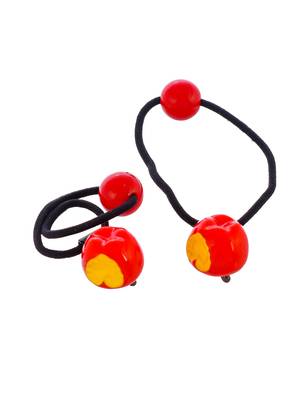 Set of 2 apple ponytail holder 2
