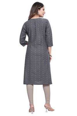 Textile cloth women's grey color cotton printed kurta 4