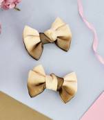 Set of 2 shaded beige bow hair accessory