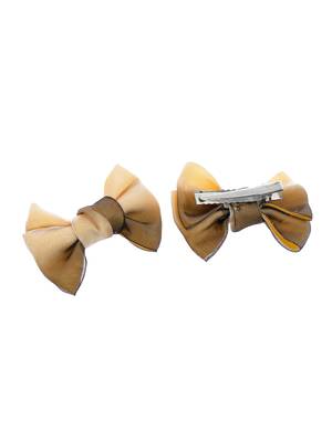 Set of 2 shaded beige bow hair accessory 2