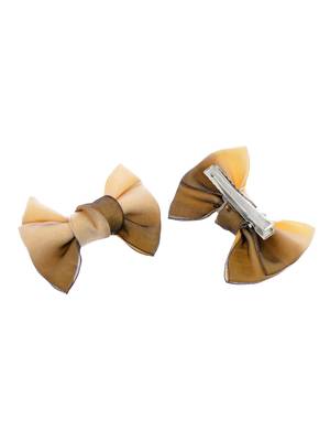 Set of 2 shaded beige bow hair accessory 3