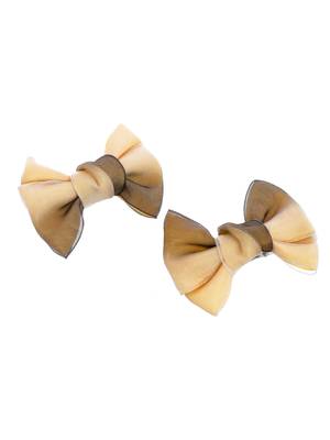 Set of 2 shaded beige bow hair accessory 4