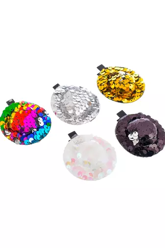 Set of 5 sequin hat hair accessory