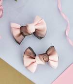 Set of 2 shaded pink bow hair accessory