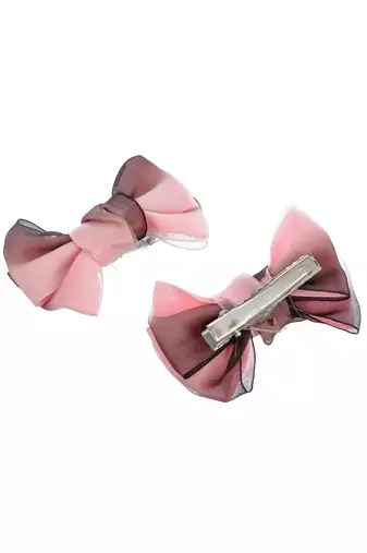 Set of 2 shaded pink bow hair accessory