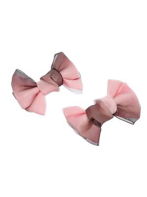 Set of 2 shaded pink bow hair accessory 3