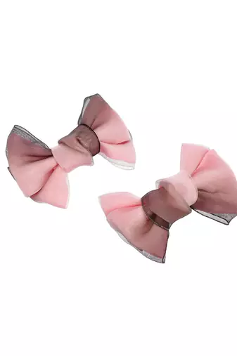 Set of 2 shaded pink bow hair accessory
