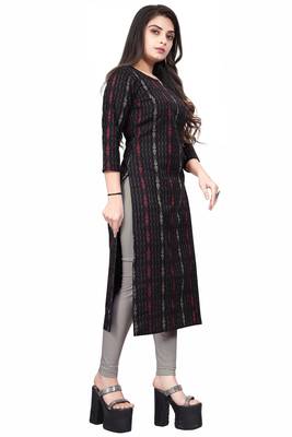 Textile cloth women's black color cotton printed kurta 3