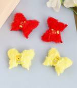 Set of 4 fur butterfly hair clip