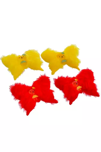 Set of 4 fur butterfly hair clip