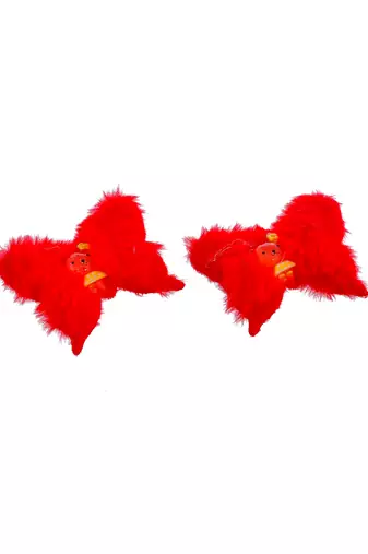 Set of 4 fur butterfly hair clip