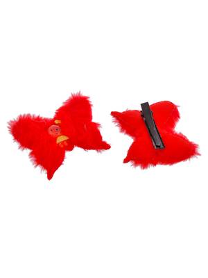 Set of 4 fur butterfly hair clip 4