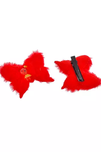Set of 4 fur butterfly hair clip