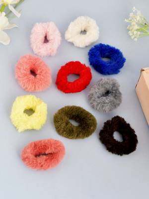 Set of 10 fur rubberbands 1