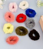 Set of 10 fur rubberbands