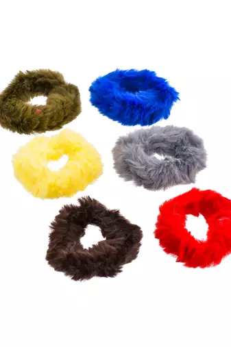 Set of 10 fur rubberbands