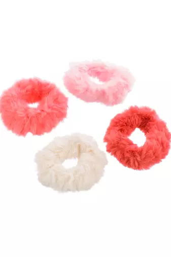 Set of 10 fur rubberbands