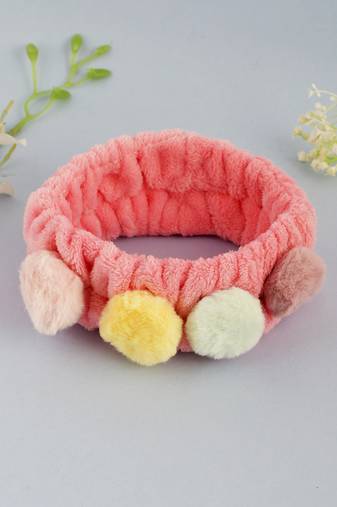 Color ball fur stretchable hairband