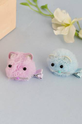 Set of 2 fur hair pin