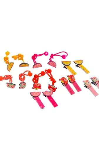Multi color girls hair accessory set