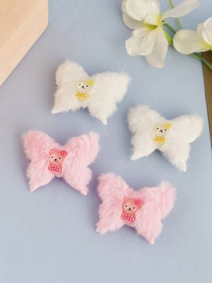 Set of 4 fur butterfly hair clip 1