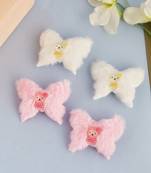 Set of 4 fur butterfly hair clip