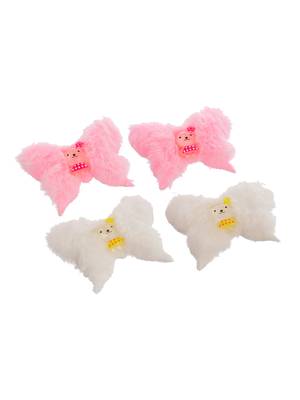 Set of 4 fur butterfly hair clip 2