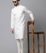 Pure cotton kurta with band collar