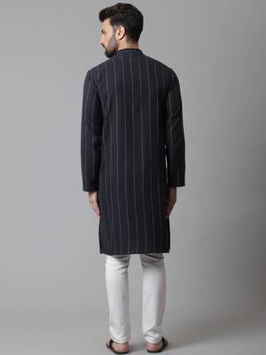 Pure cotton kurta with band collar 4
