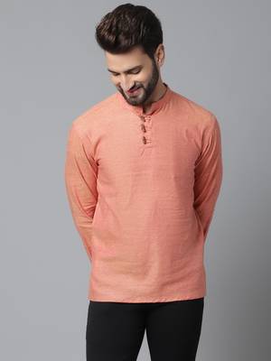 Pure cotton kurta with band collar 2