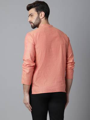 Pure cotton kurta with band collar 4